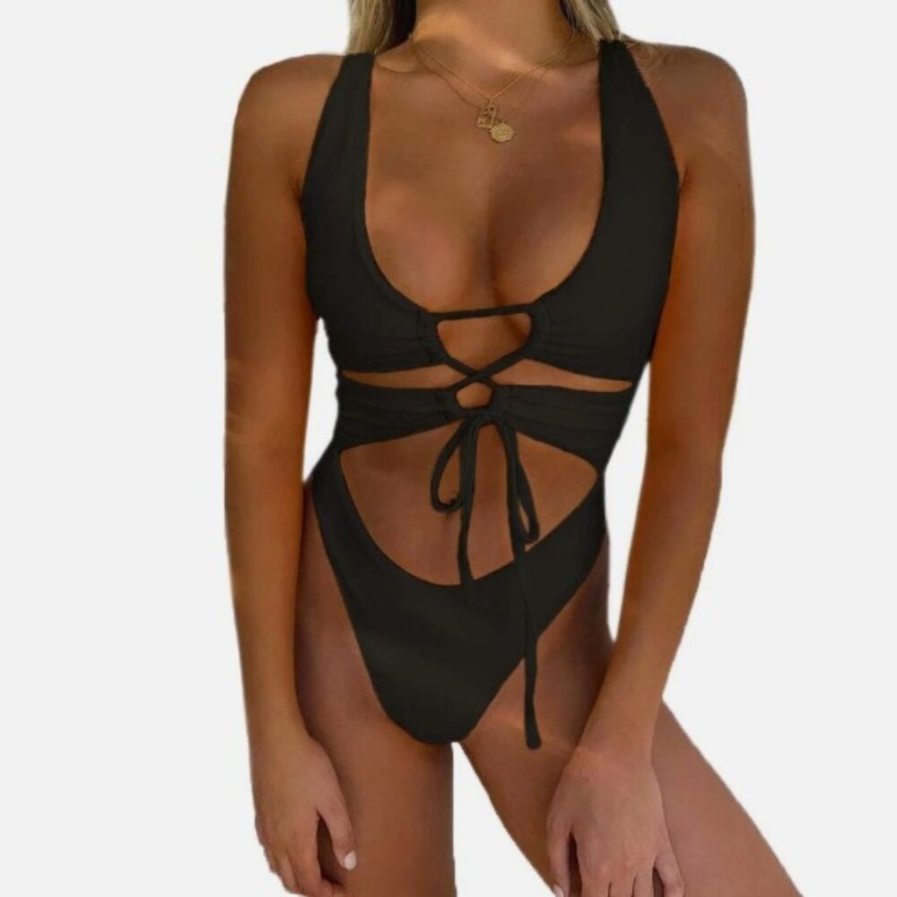 NWT One Piece Black Swimsuit - Small